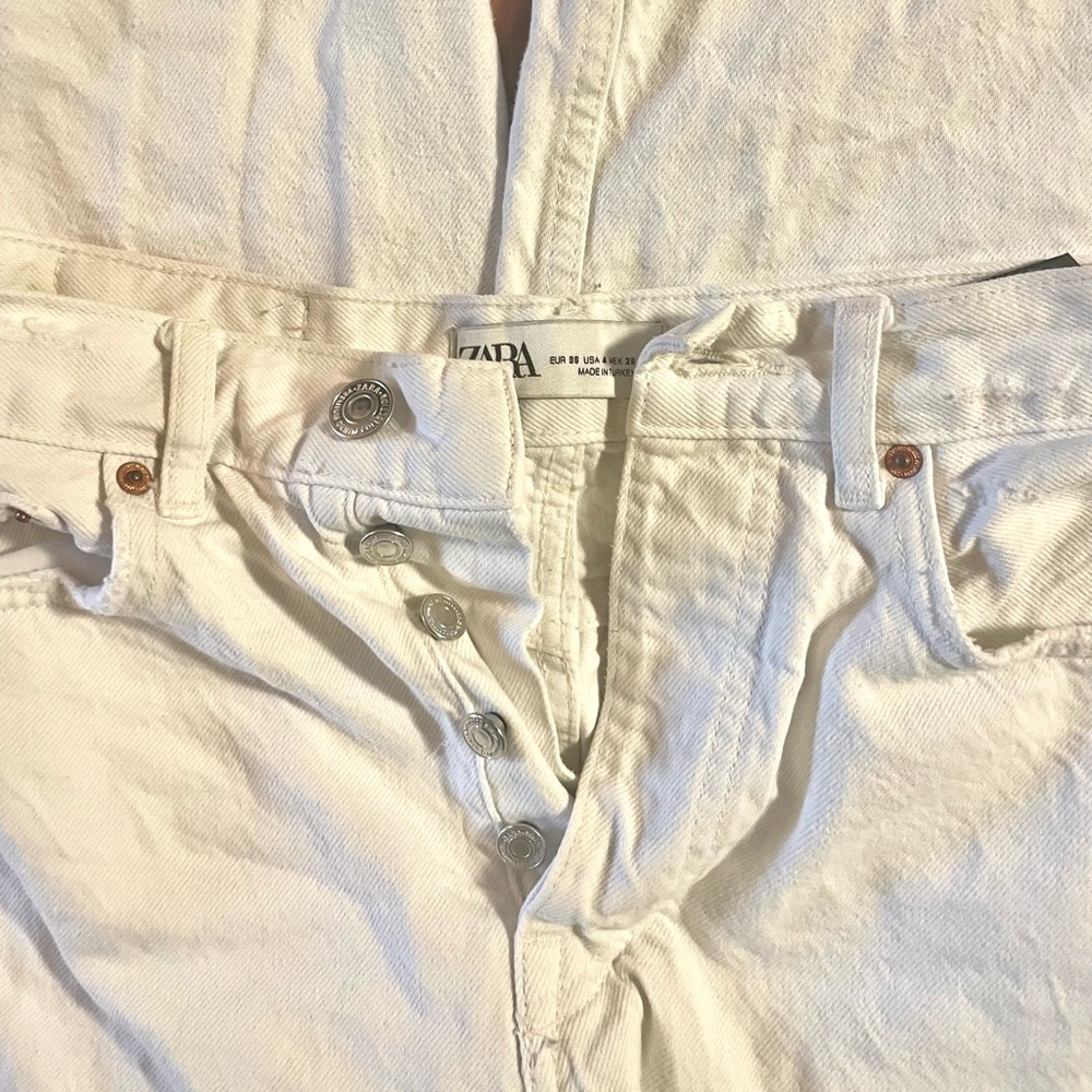 ZARA straight leg white jeans